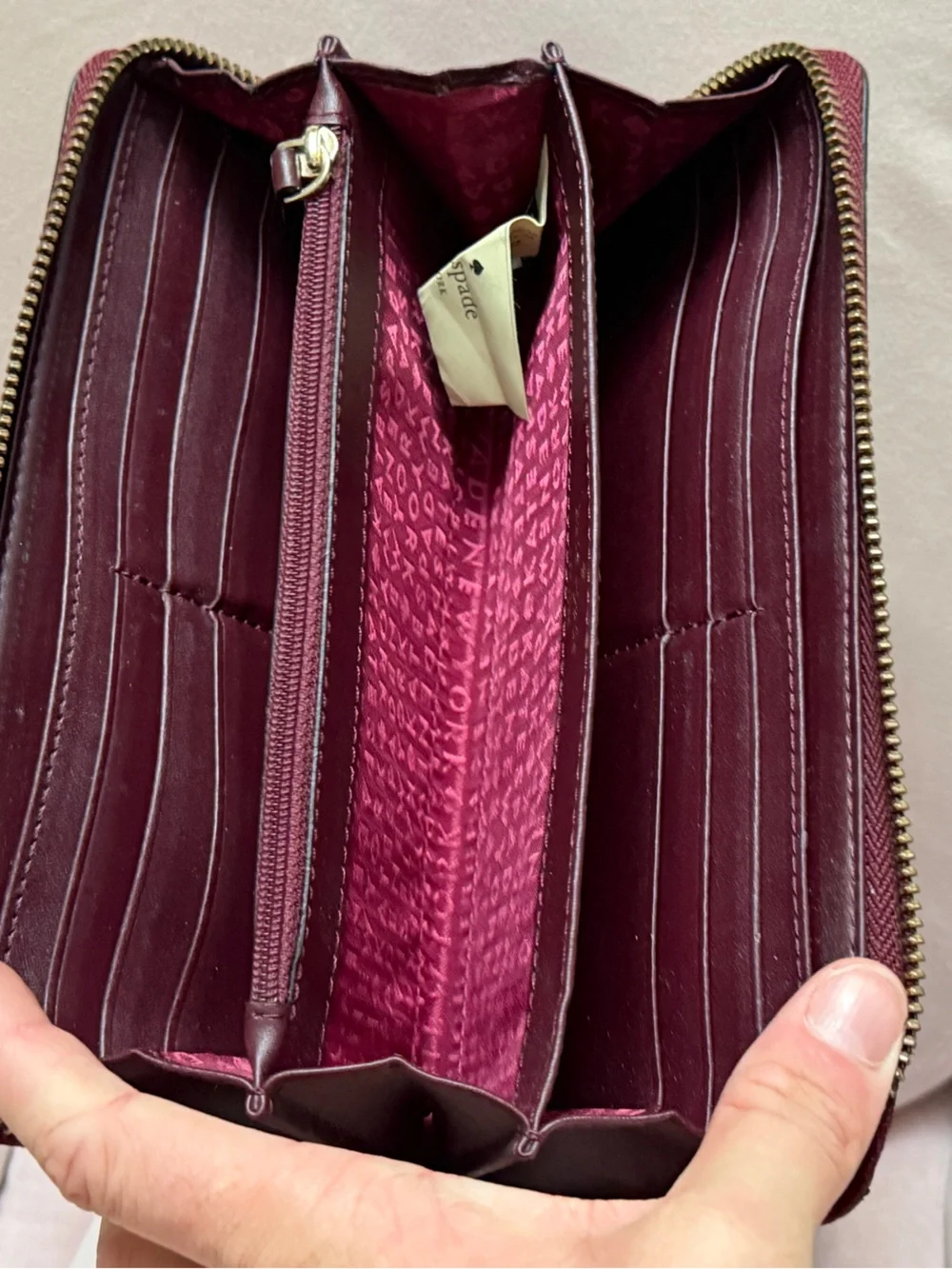 Kate Spade Bixby Place Neda Zip Around Wallet in Burgundy